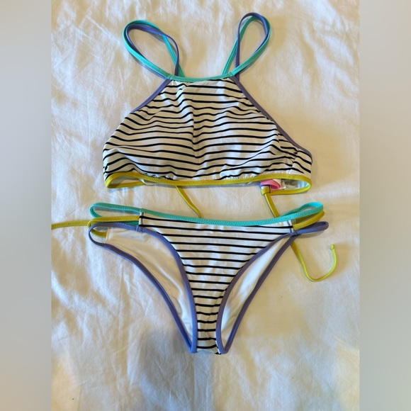 Victoria’s Secret High Neck Bikini Top and Strappy Cheeky Bottoms - Picture 1 of 4